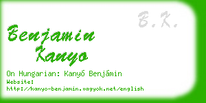 benjamin kanyo business card