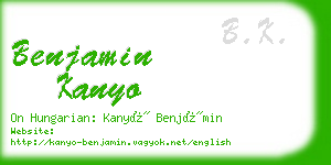 benjamin kanyo business card